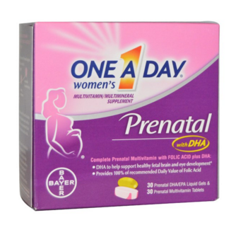 One-A-Day, Women's Prenatal, with DHA, 2 Bottles, 30 Liquid Gels/30 Tablets